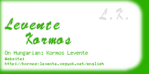 levente kormos business card